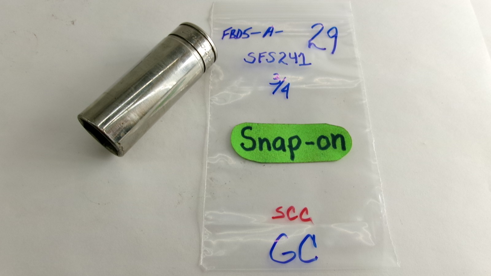 Snap-on tools 3/8″ drive 3/4″ SAE Deep 6 point Socket SFS241 USA Nice!