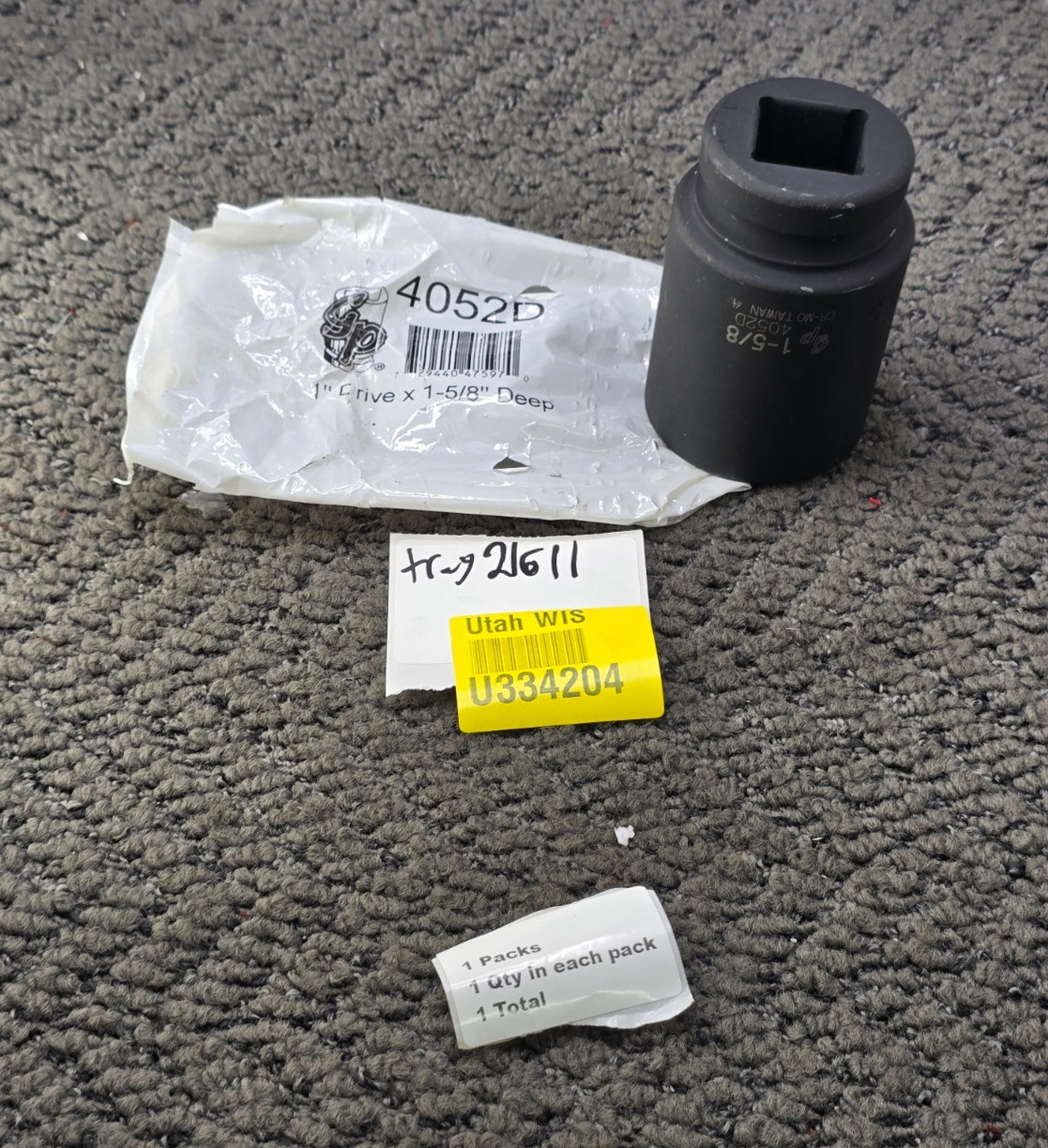 Grey Pneumatic 4052D 1″ Drive 6-Point Hex 1-5/8″ Deep Impact Socket Black Oxide
