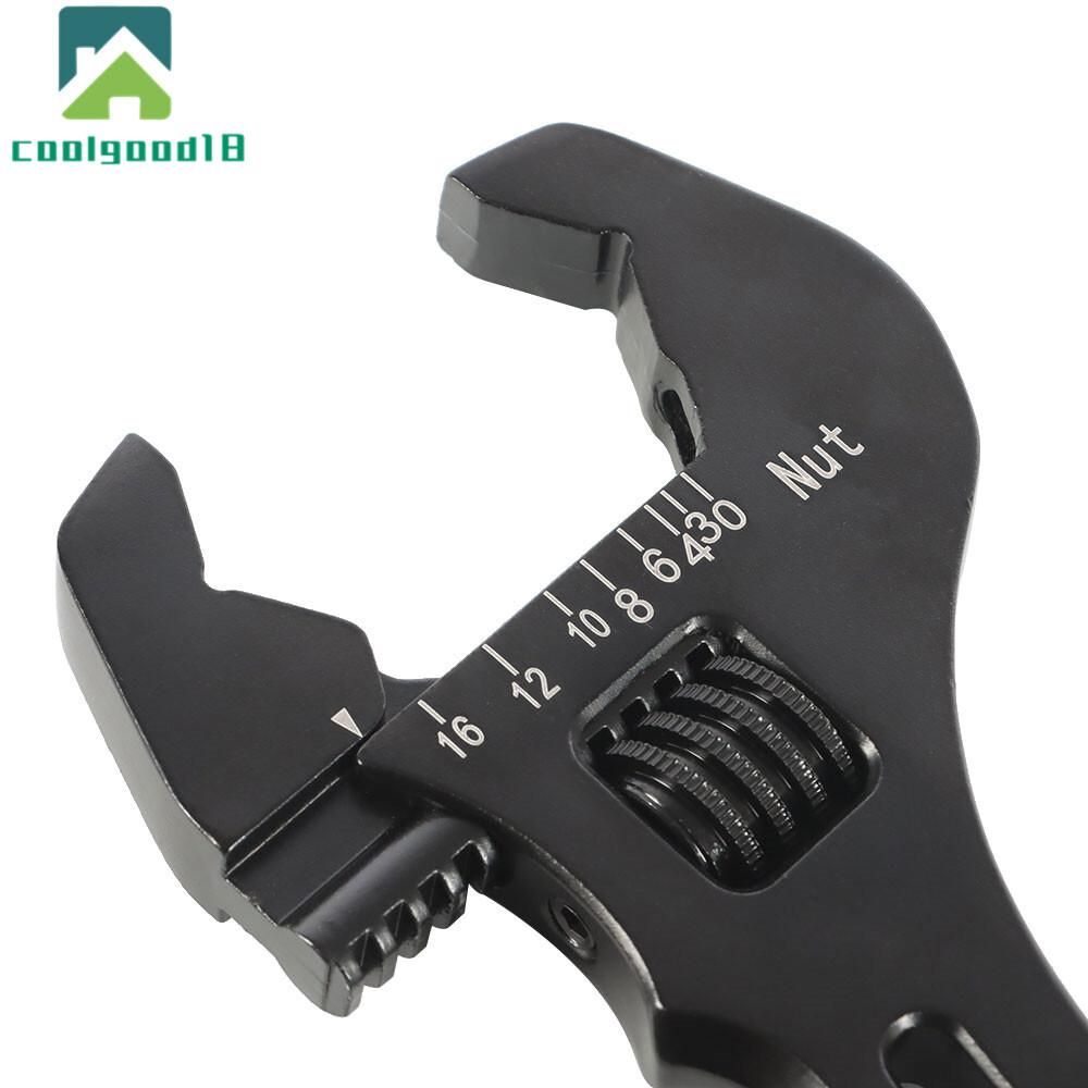 Adjustable Wrench Aluminum Tool Spanner 3AN-16AN for Hose End Fitting Black