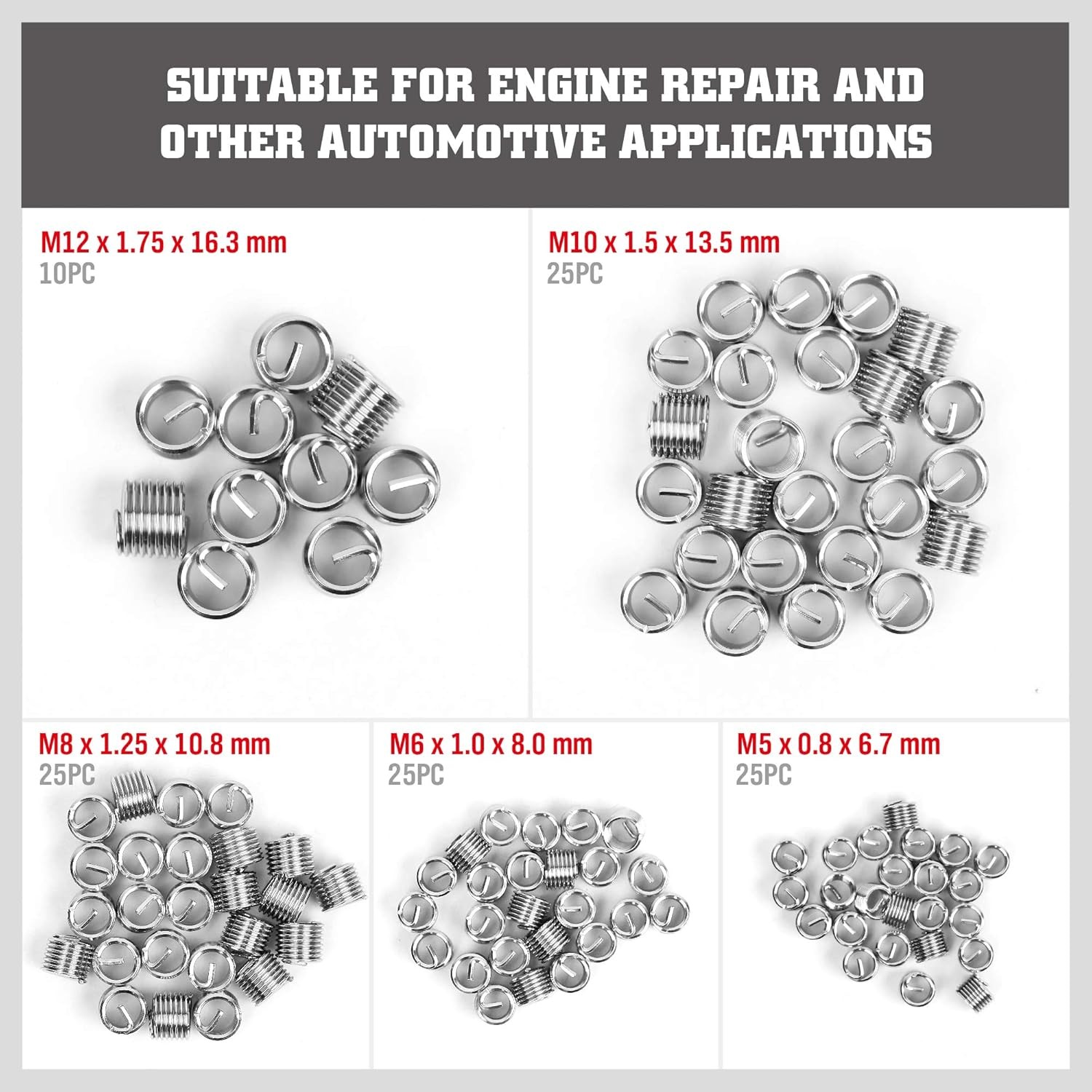 Metric Helicoil Thread Repair Kit: 131PCS HSS Drills Inserts Taps & Tools