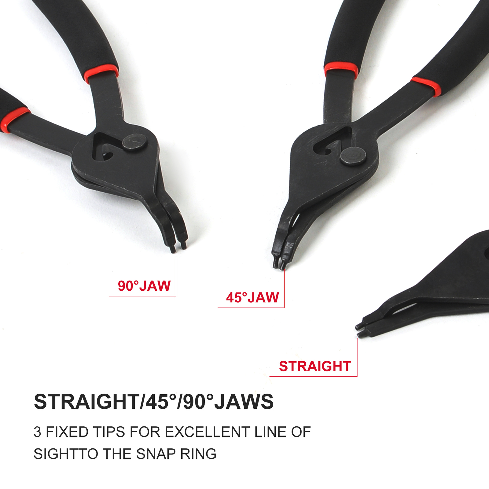 Snap Ring Pliers set 0.038in 0.047in 0.070in 0.090in Fixed Tip Combination Plier