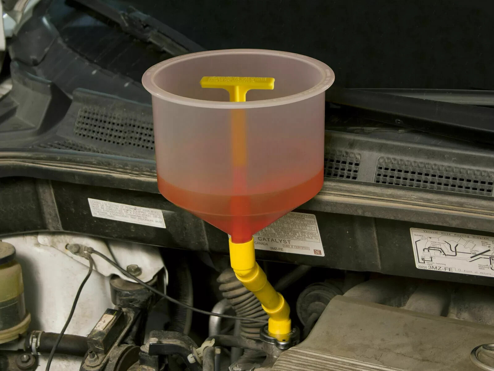 Spill Free Clear Funnel With Accessory Kit Radiator Cooling Coolant Fluid System