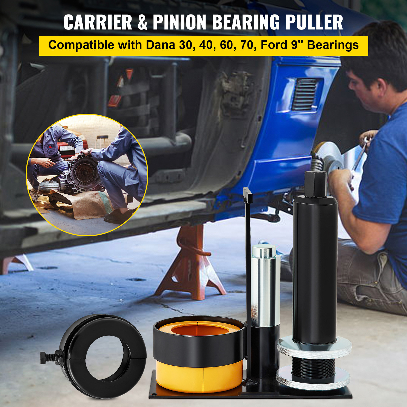 VEVOR Carrier & Pinion Bearing Puller Clamshell Bearing Puller with 2 Clamshells