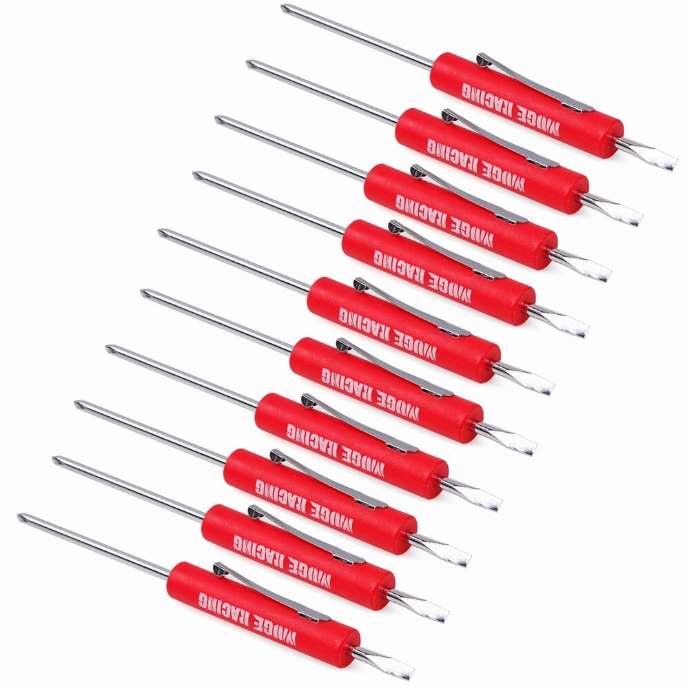 10PCS Mini Pocket Screwdriver Flat Tip w/ Magnet and Clip Phillips Slotted Flat