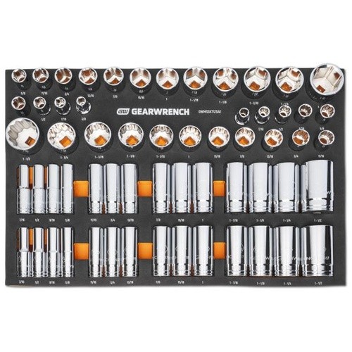 Gearwrench 1/2″ Drive Master SAE Socket Set in Foam Storage Tray, 60 Pieces