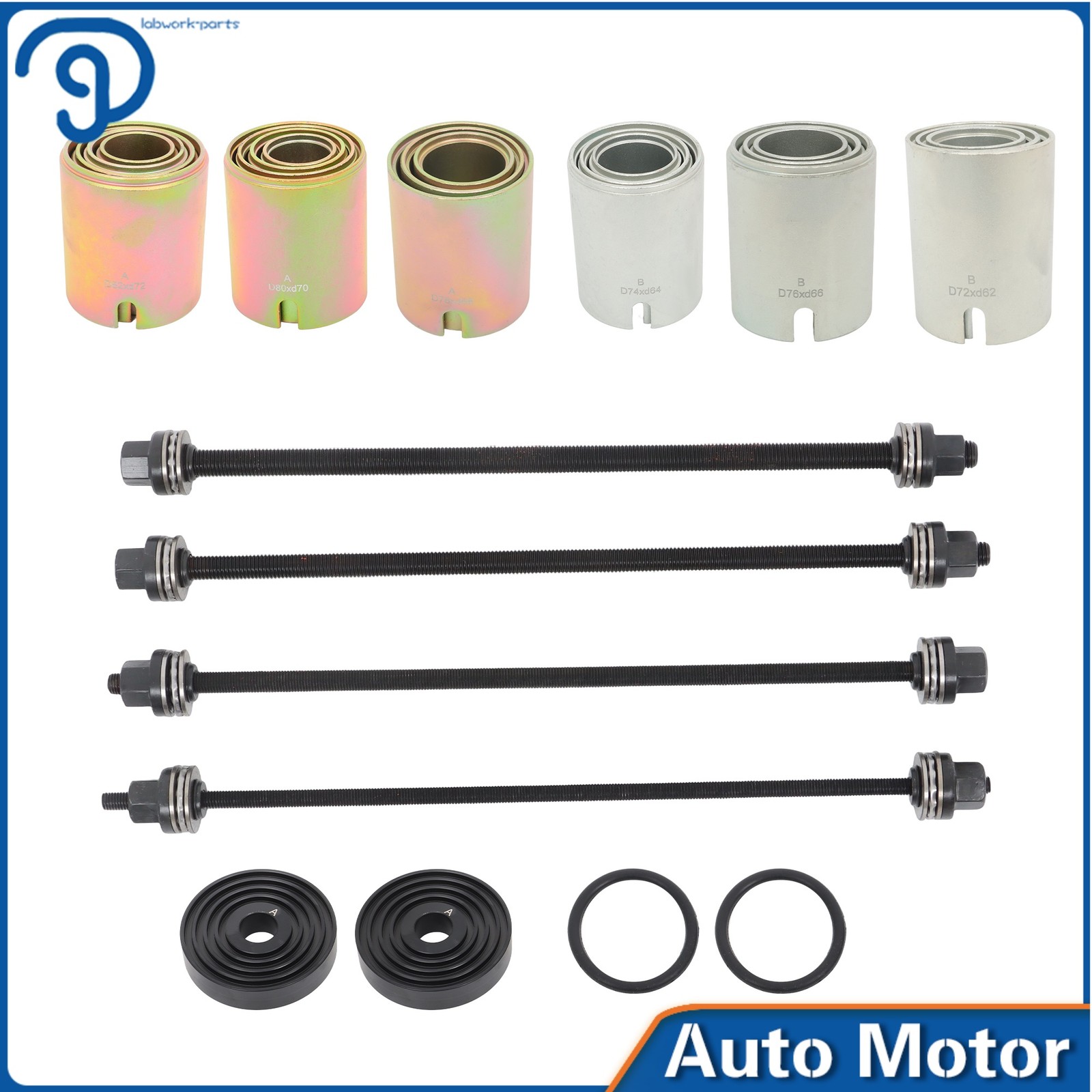 26Pcs Universal Press Pull Sleeve Kit Bearing Bushing Removal Installation Tool