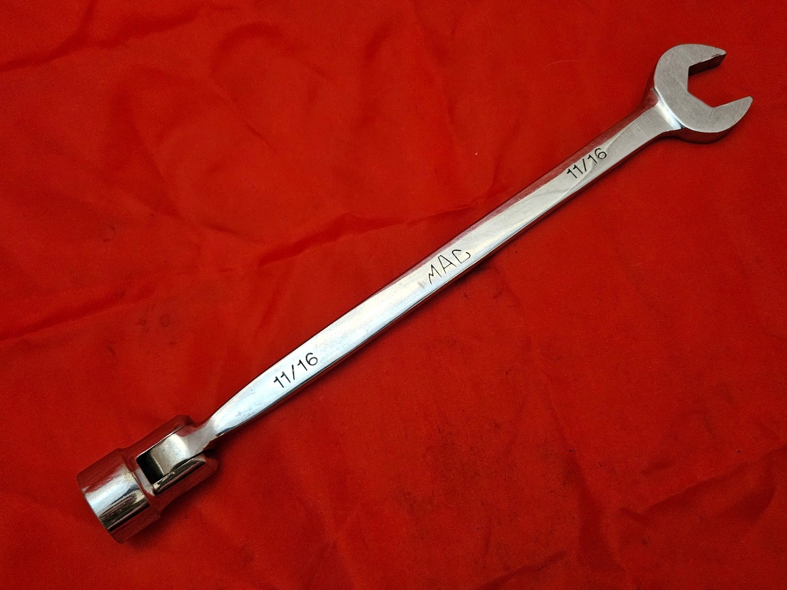 MAC CLF22R 11/16″ 12 Point Flex Head Combination Wrench Open Box End USA S1