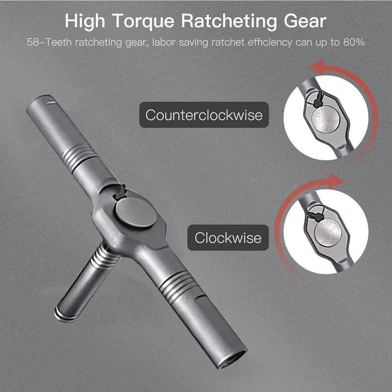 T-Shaped Ratchet Screwdriver Kit 24in1 Magnetic Bits Portable Daily Hand Tool
