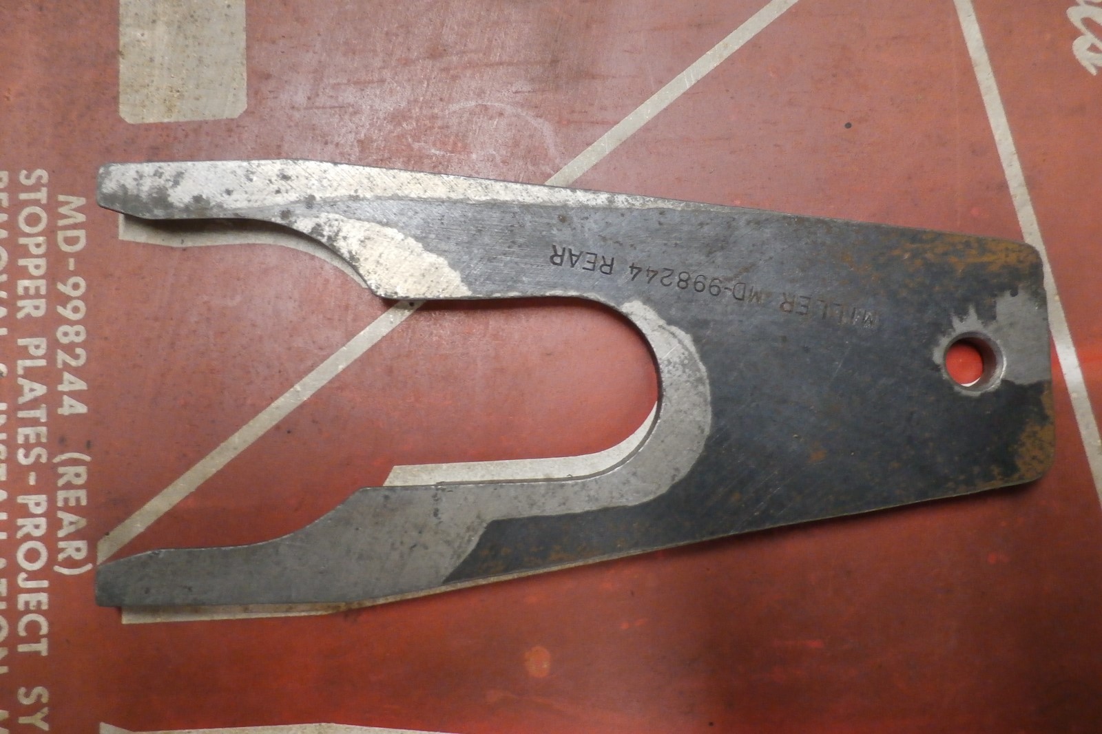 MD998244 Dodge Colt Rear Stopper Plate 5sp 1600cc Engine, Miller Tool ~