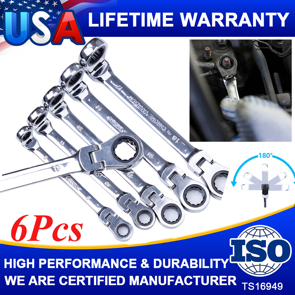 6PC Extra Long Box End Wrench Set Metric Durable Aviation Spanner CRV 8-19mm XPE