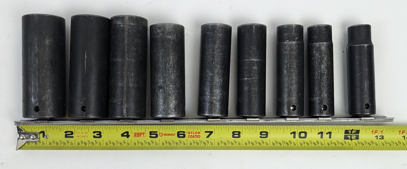 Snap-On SIM160 (1/2″) Thru SIM320 (1″) – 9 Piece – 1/2″ Drive SAE Impact Sockets