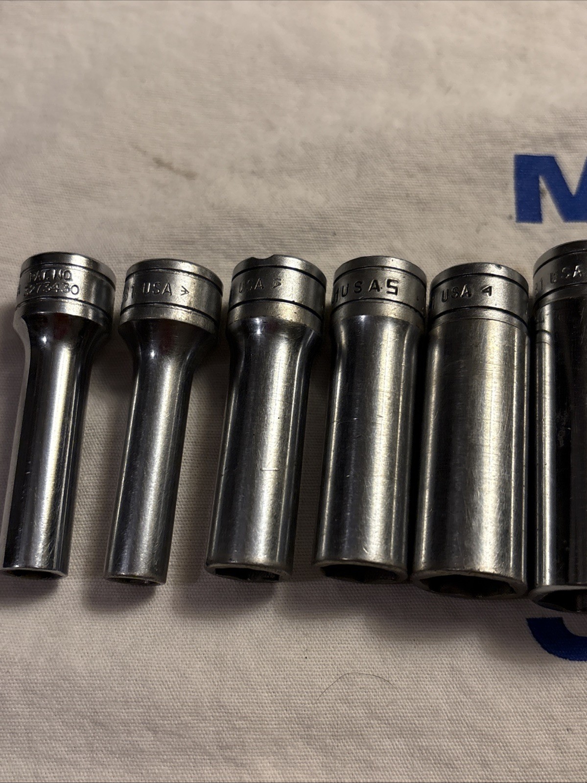 Vtg Snap-on Tools USA 3/8″ Drive 6pt 11pc SAE Deep Chrome Socket Set 211SFSY