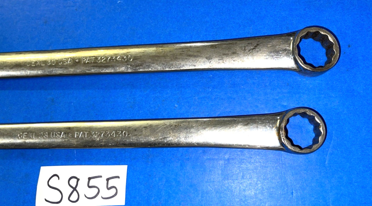 SNAP-ON TOOLS 2 PIECE SAE. EXTRA LONG COMBINATION WRENCHES 7/8 & 15/16