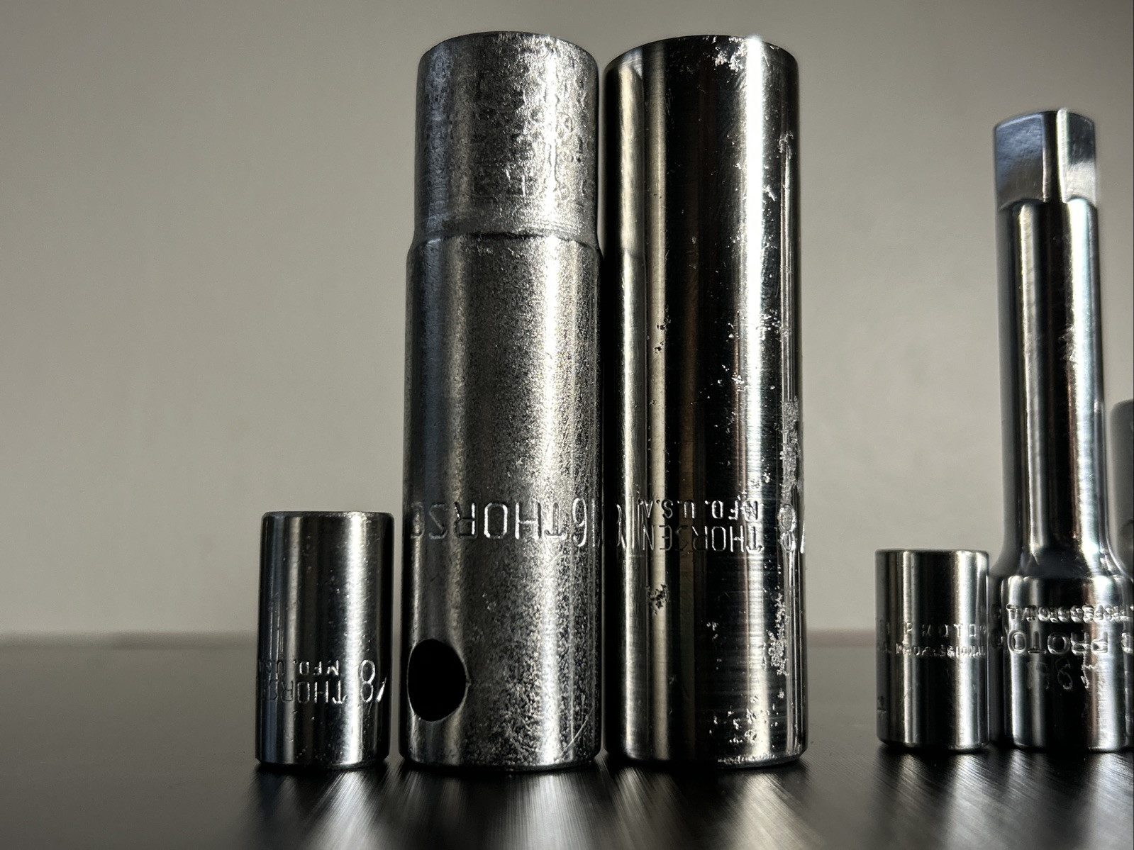 11 Vintage Impact Sockets Mixed Lot 5 Proto, 3 Thorsen, 4 Herbrand