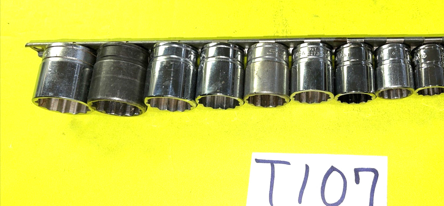 SNAP-ON TOOLS 14 PIECE 3/8 DRIVE SAE. SHORT CHROME SOCKET SET 12-POINT