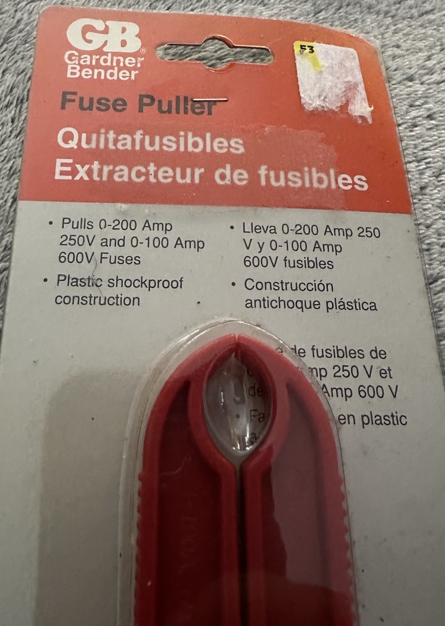 Gardner Bender FPE-20 Fuse Puller Extractor NIP Electrical Tool