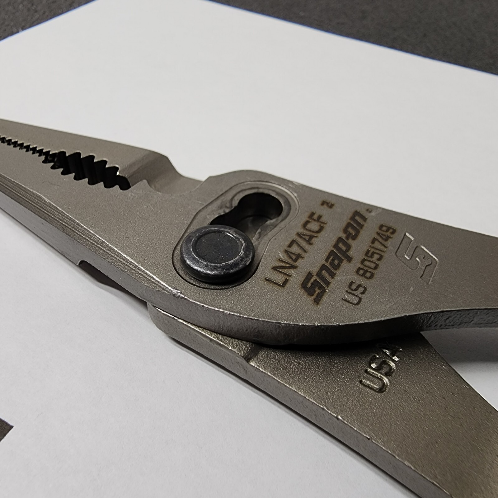 Snap-on Tools USA NEW POWER BLUE Talon Grip Long Nose Slip Joint Pliers LN47ACF