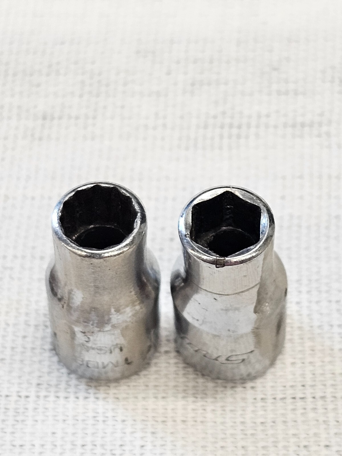 2 Snap-on Shallow Standard Socket Sae 12 6 Point 1/4″ Drive TMD8 TM8 1/4″ USA