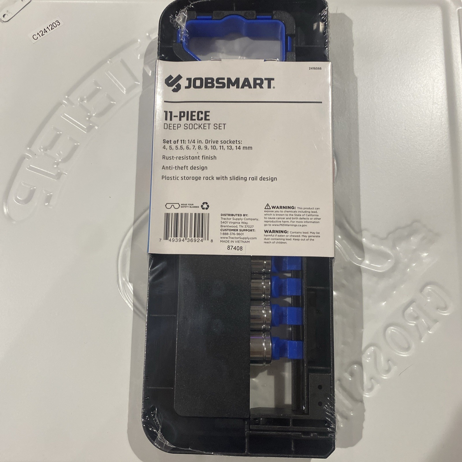 JobSmart 1/4 in. Drive Metric Deep Socket Set, 11 pc.