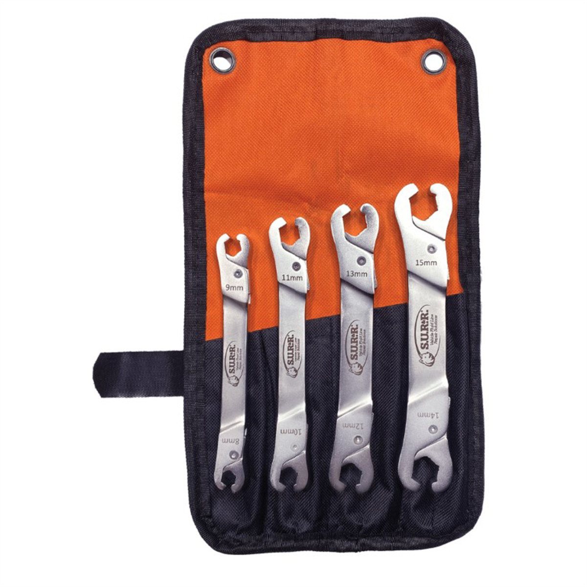 4-Piece set of versatile line wrenches featuring unique ratcheting push on / pul