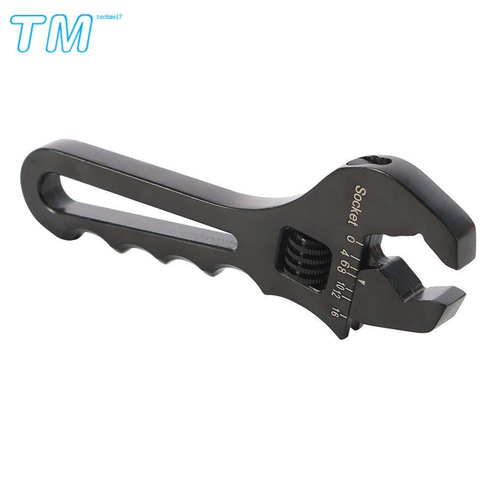 Aluminum 3AN 4AN-16AN Adjustable Wrench Tool Spanner For Hose End Fitting Black