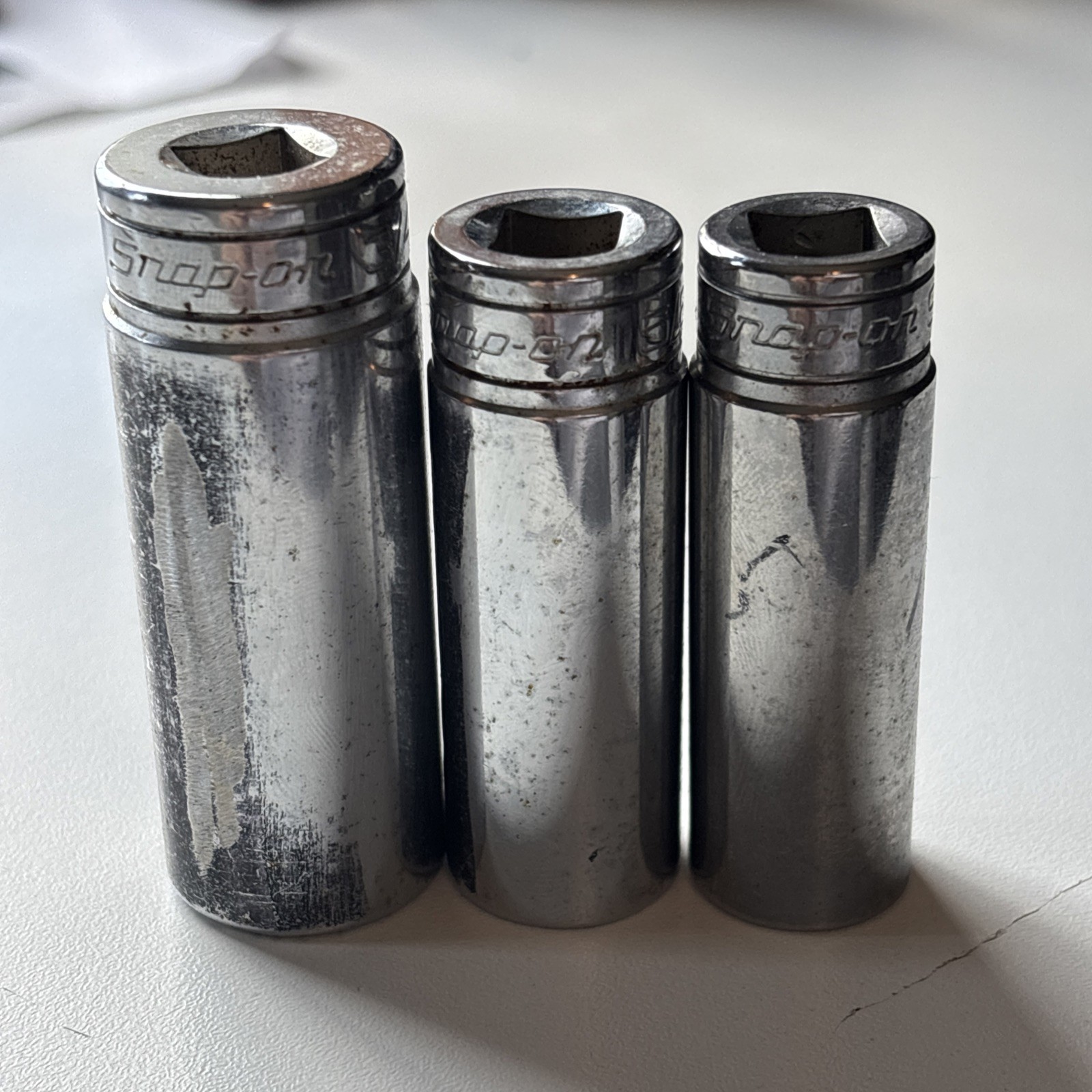 3 Snap-on 3/8″ Drive 6-Pt Deep Socket 3/4” SFS241 5/8” SFS201 9/16” SFS181 🇺🇸