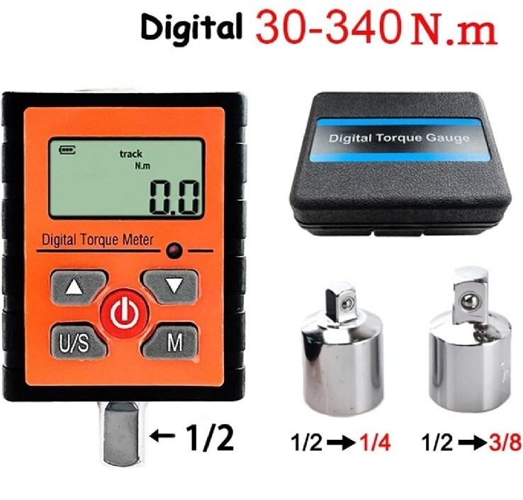 HYSOND 3-340 N.m Digital Torque Meter, 1/2 1/4 3/8 Adapter Measure Bicycle…