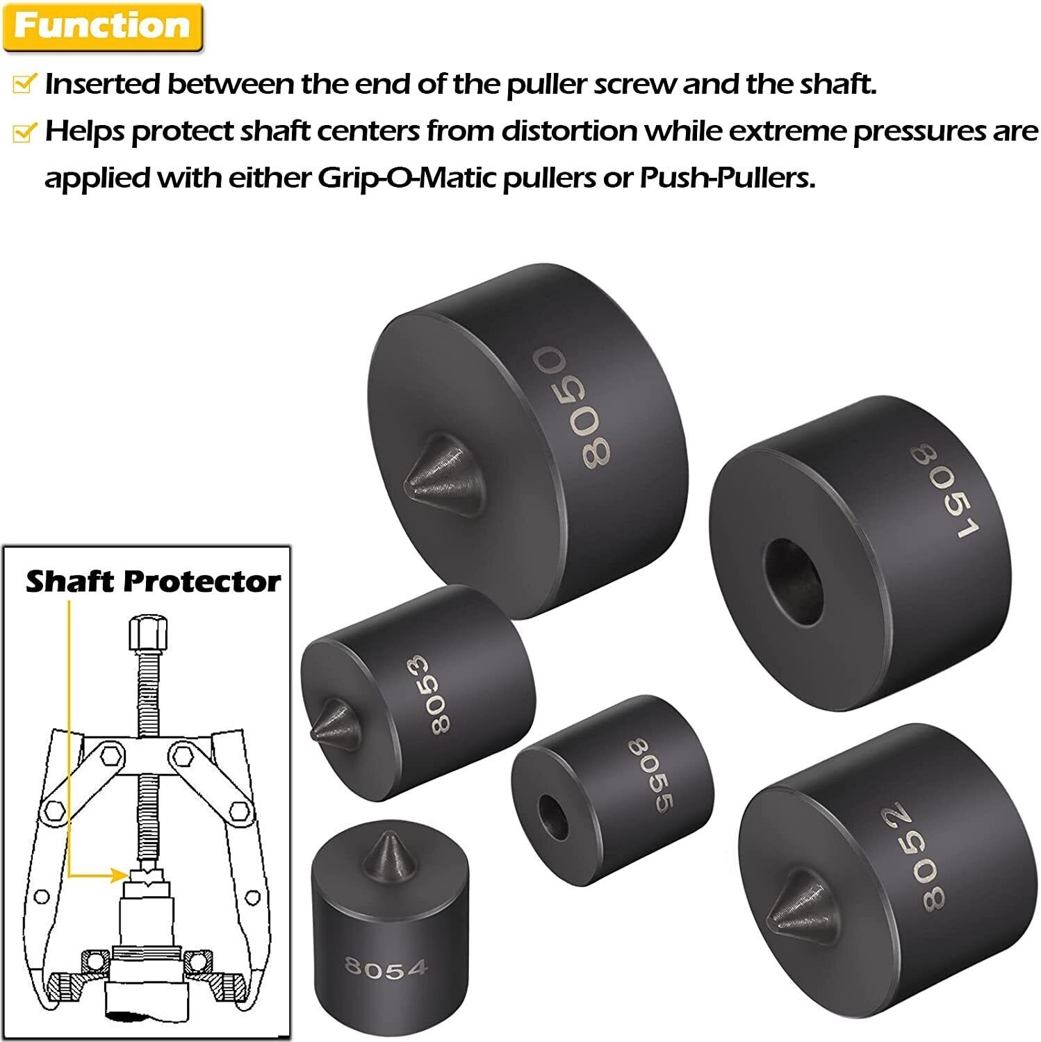 522 Large Gear and Pulley Puller + 7393 Tapped Holes + 8056 Shaft Protectors Set