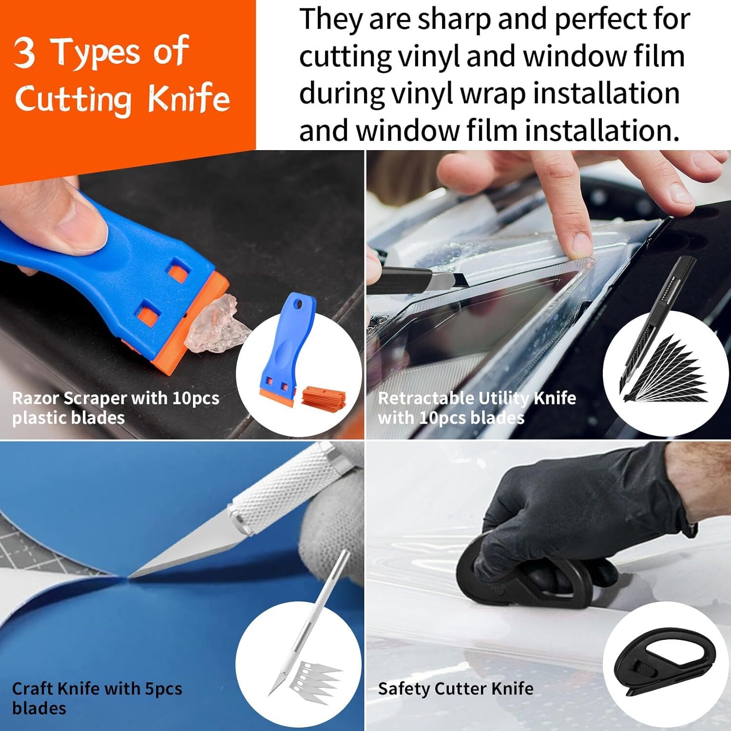 Auto Glass Tinting Tool Set Vinyl Wrap Tool Windshield Rear Window Tinting Tool