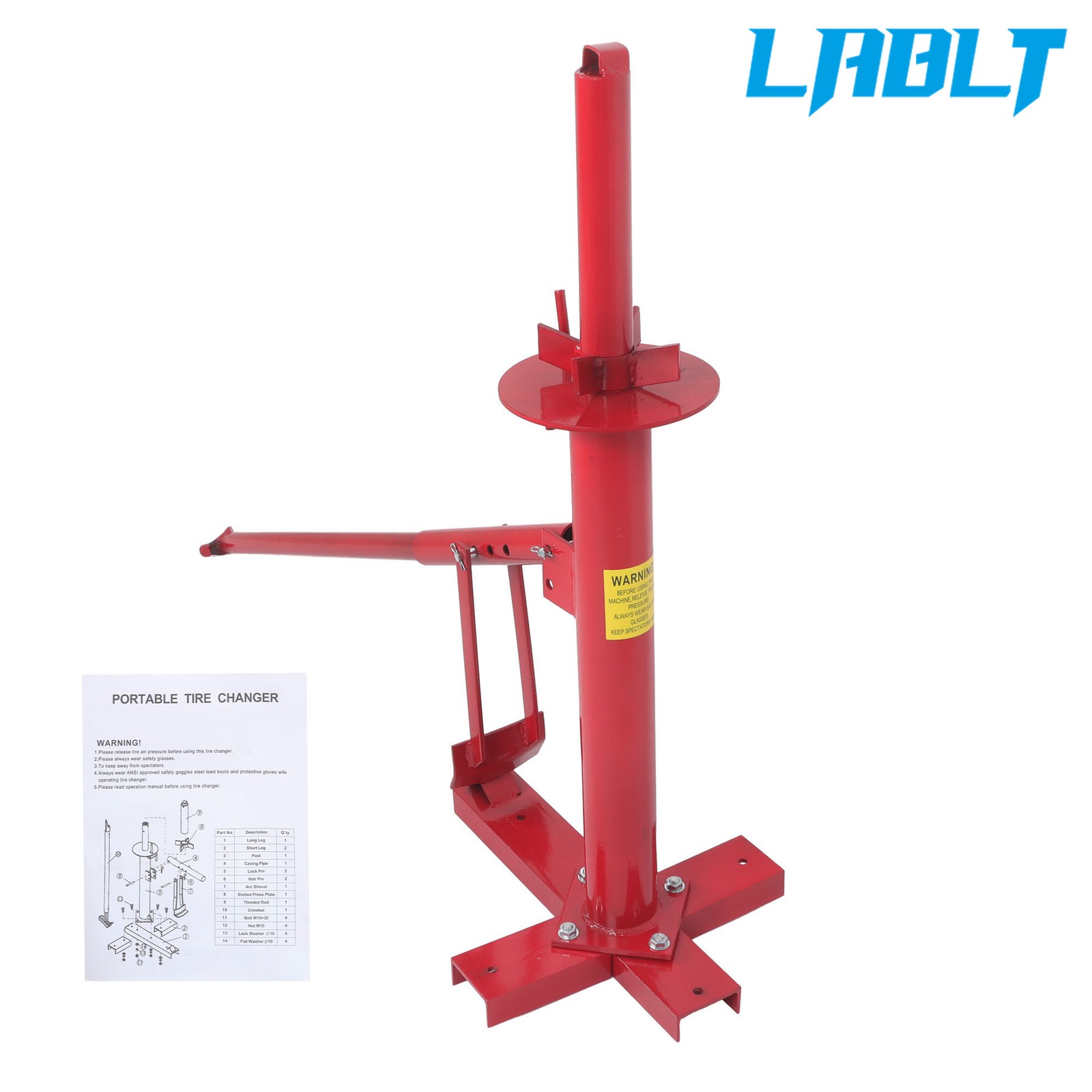 Manual Tire Changer Portable Hand Bead Breaker Mounting Tool For 8″ to 16″ Tires