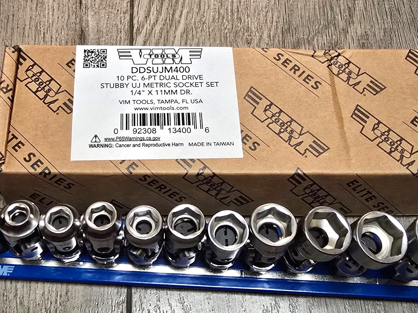 Vim Tools 1/4″ / 11mm Dual Drive Metric Flex / Universal Socket Set #DDSUJM400