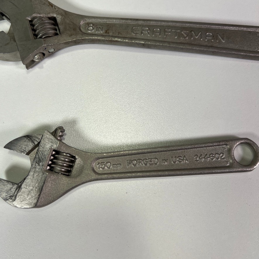 Vintage Craftsman Crescent Adjustable Wrench Tool Set (6, 8, 10 in) USA Lot (3x)