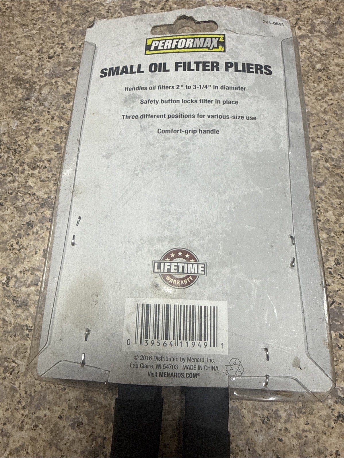 Performax Tool 2610551 Small Straight Jaw Oil Filter Pliers 2” to 3-1/4”