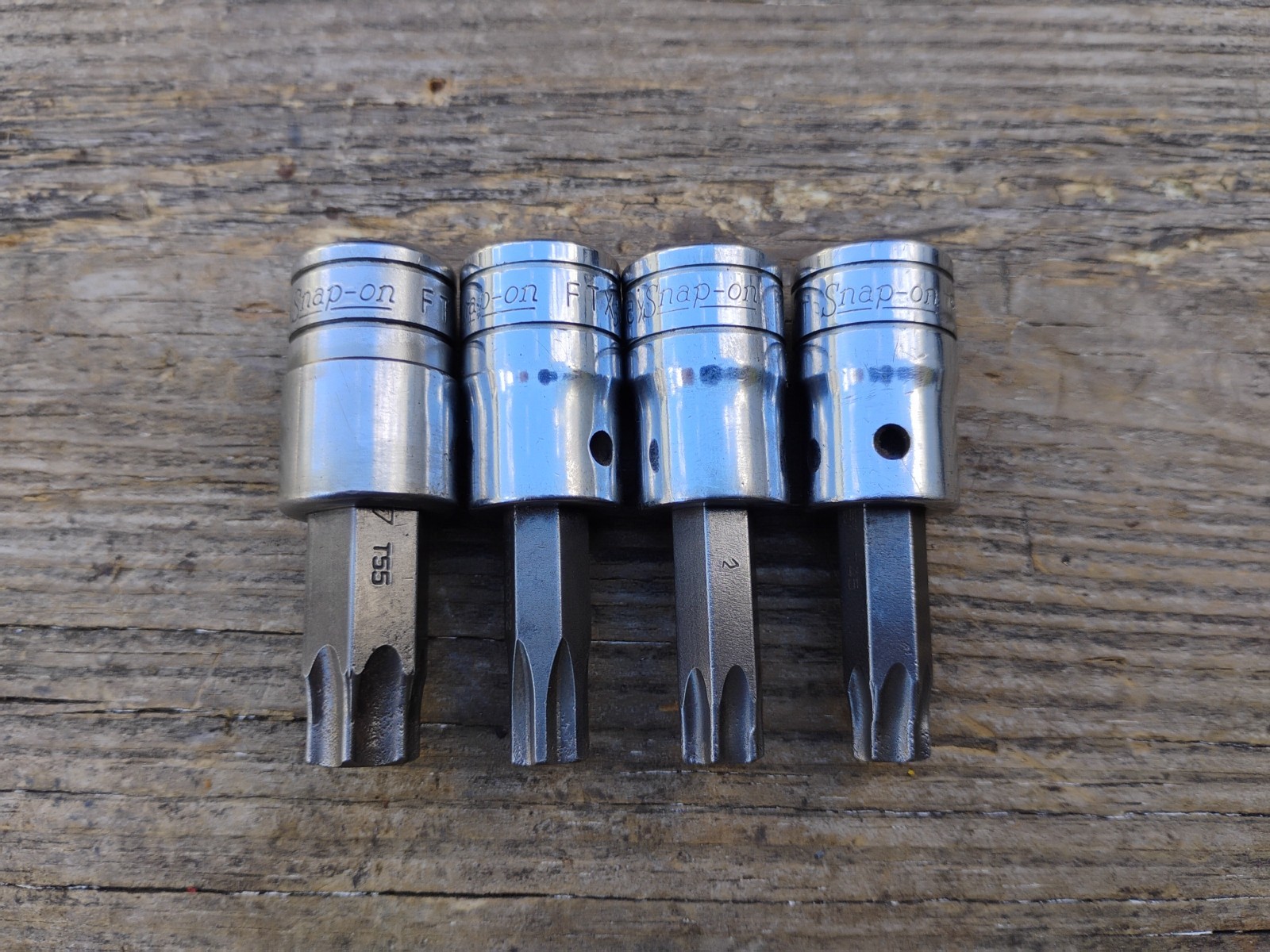 Lot Of 4 Snap On 3/8 Drive Torx Sockets FTX55 FTX500 FTX50C FTX45A