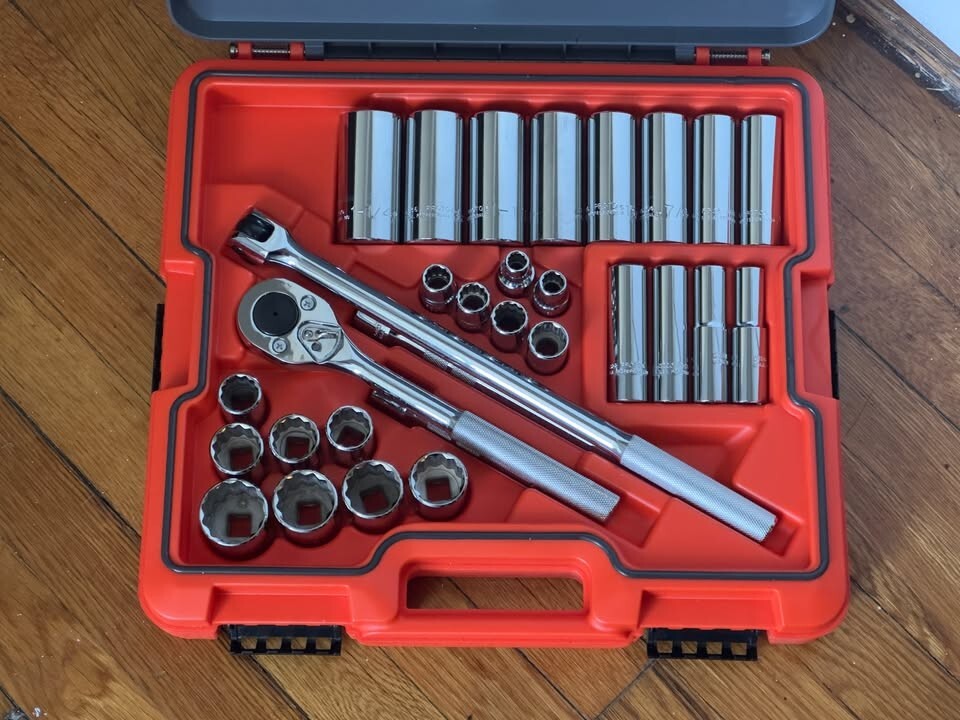 PROTO socket set (J54130T) 30pcs, 1/2 in to 1-1/4 in – NEW, unused but opened
