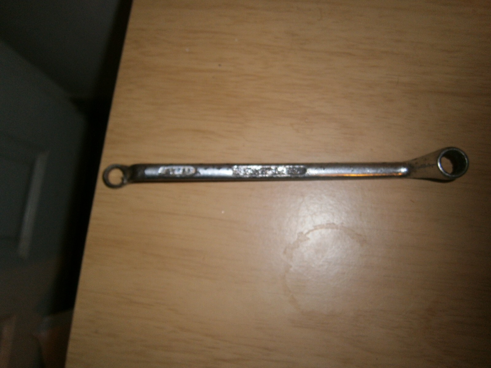 Vintage silver tone spanner. 10 & 11mm both ends.(E6b)