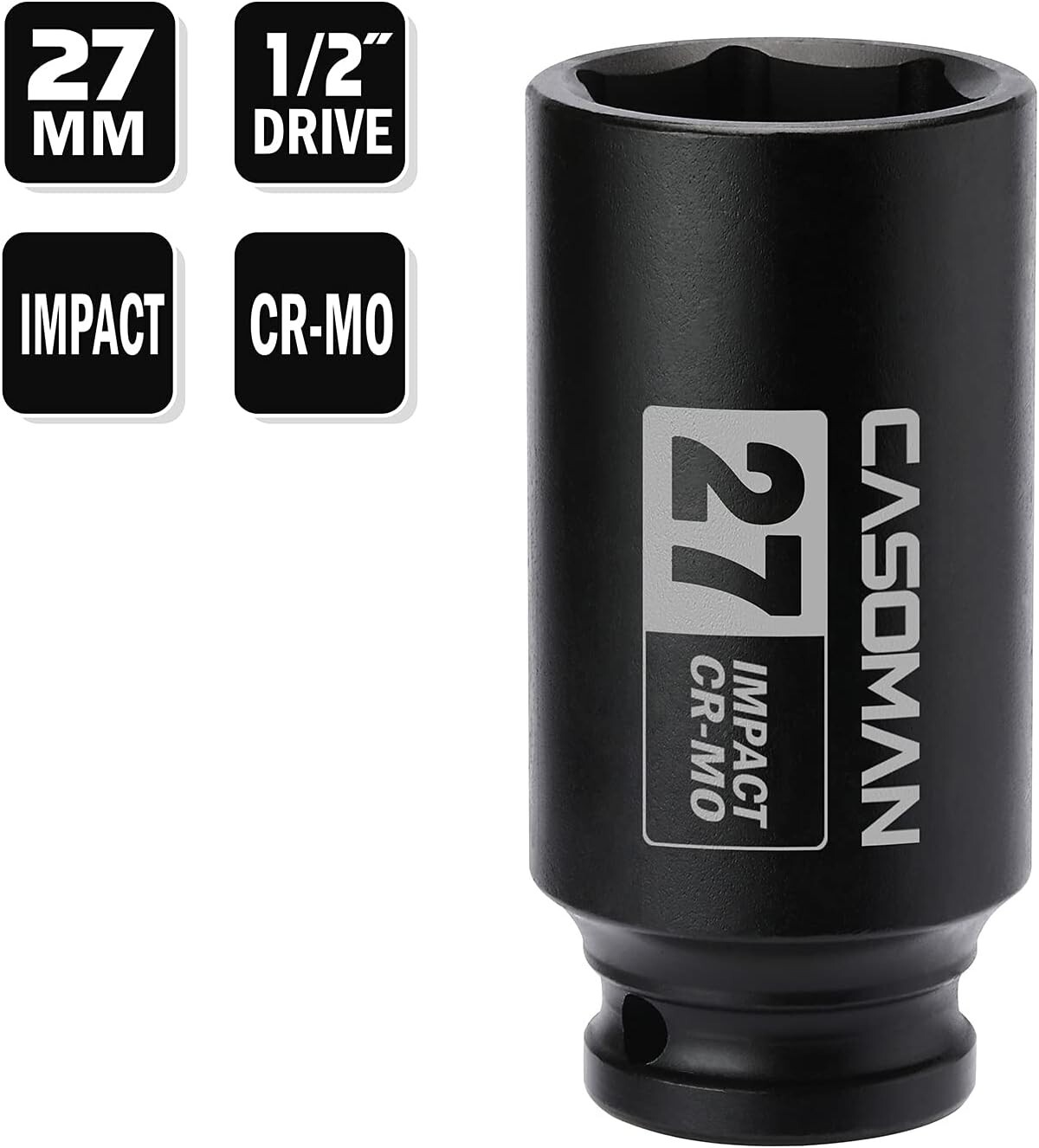 Premium Heavy-Duty 27mm Impact Socket – Effortless Axle Nut Removal