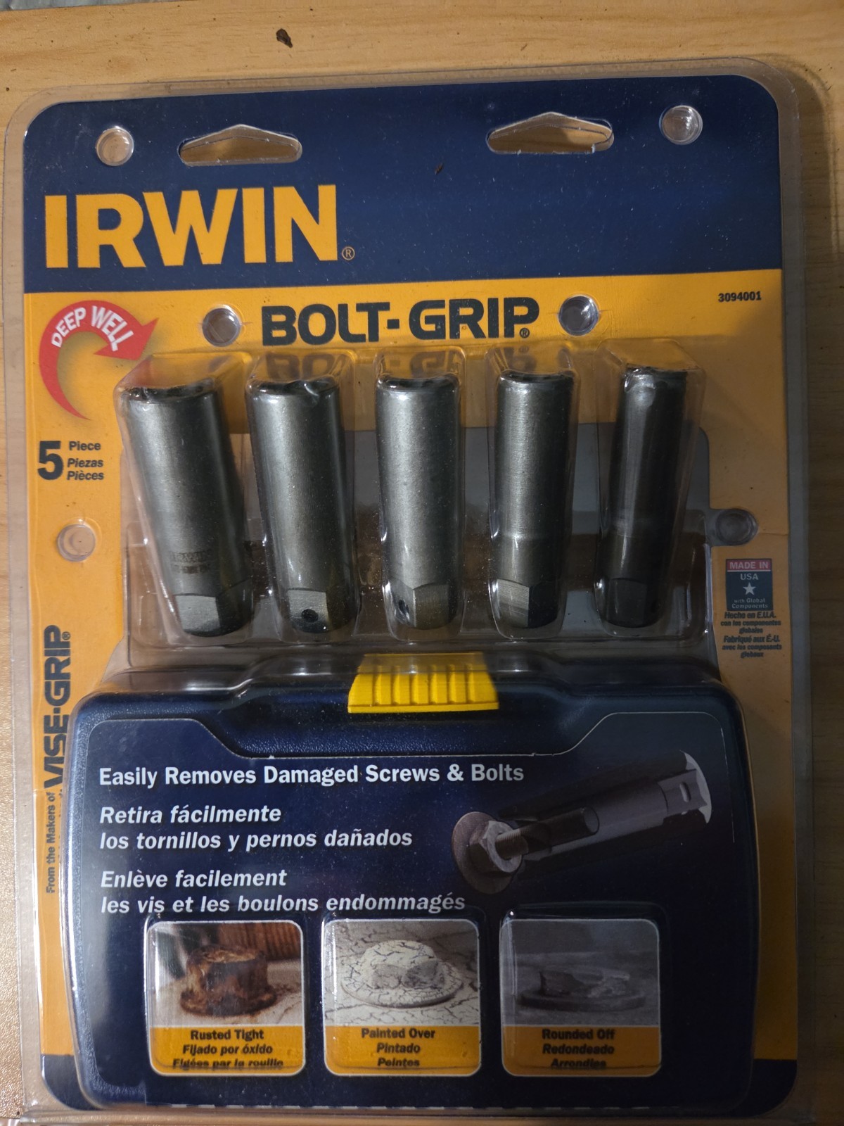 Irwin Bolt Grip Damaged Screw and Bolt Deep Socket Extractor Set