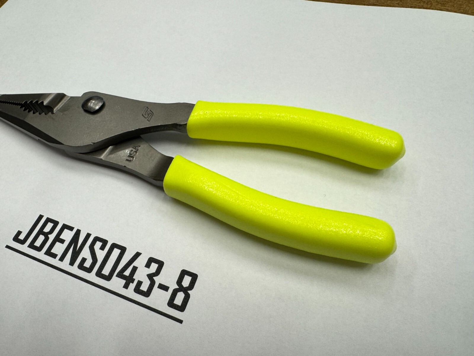 Snap-On Tools USA NEW HI-VIZ 7″ Soft Grip Long Nose Slip Joint Pliers LN46ACFHV