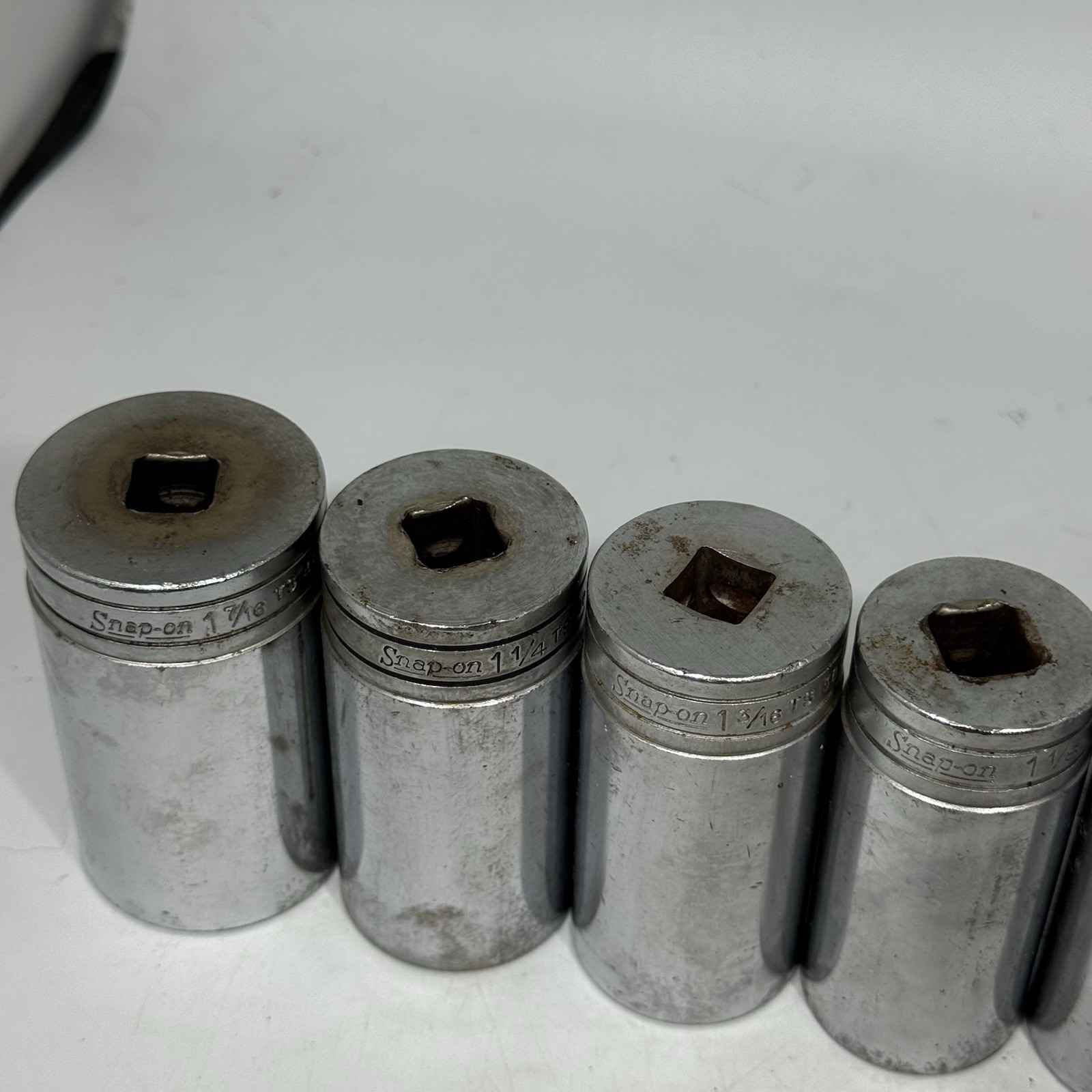 Set Of 8 Snap-On Tools TS ½» Drive Standard SAE 6 Point Deep Socket 1-7/16”