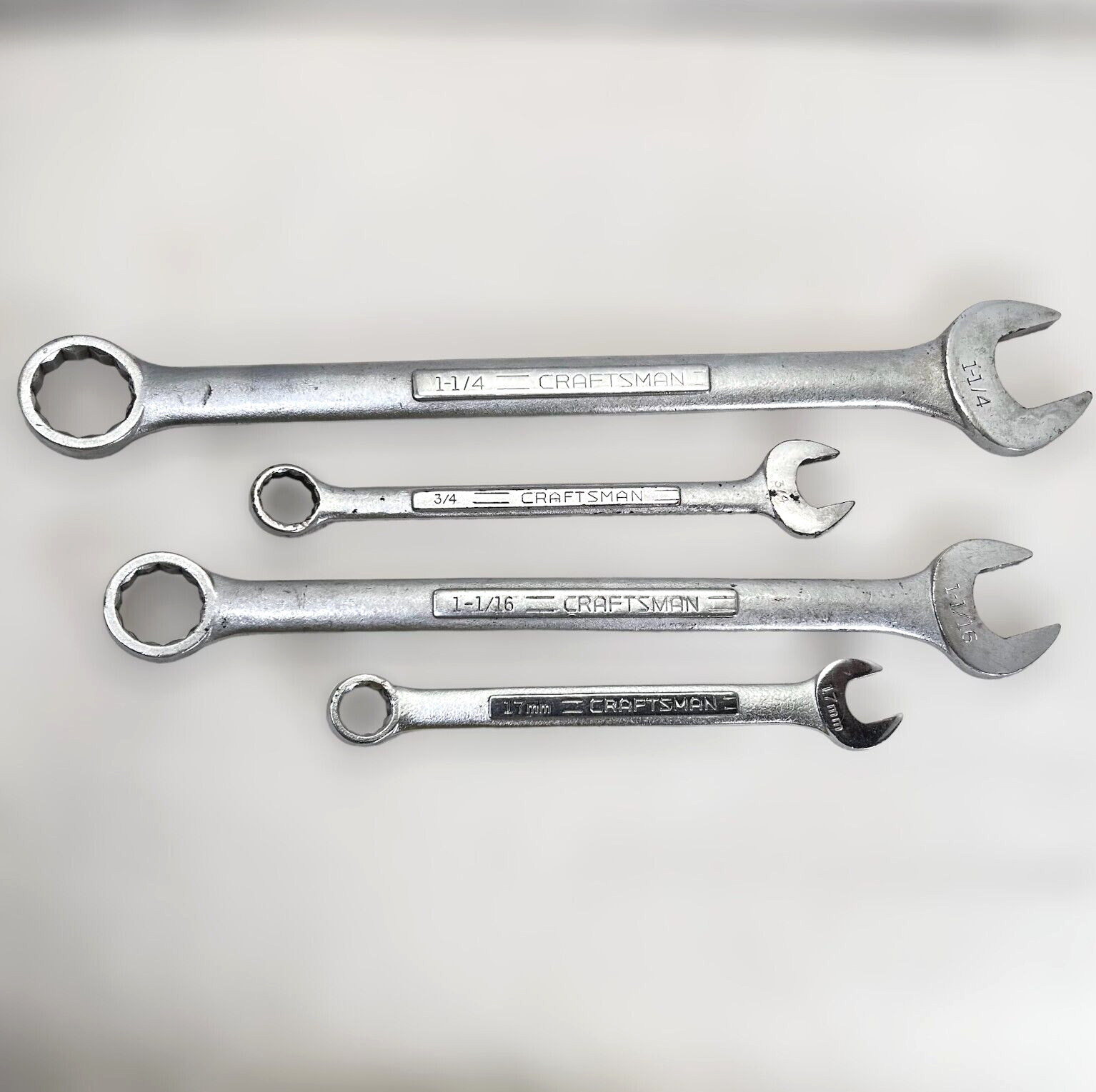 4 PC Craftsman Combination Wrench Lot V44706 1-1/16″ – V44708 1-1/4″ – VV42929