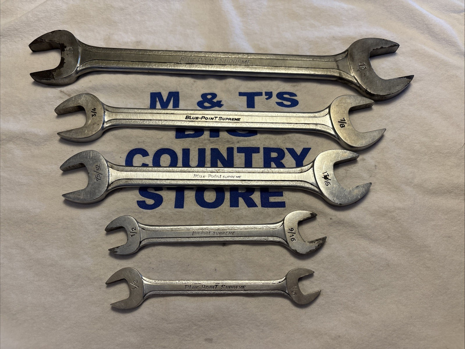 Blue-Point USA Supreme 5pc Double Open End Wrench Set 7/16″ to 1-1/8″ S Series