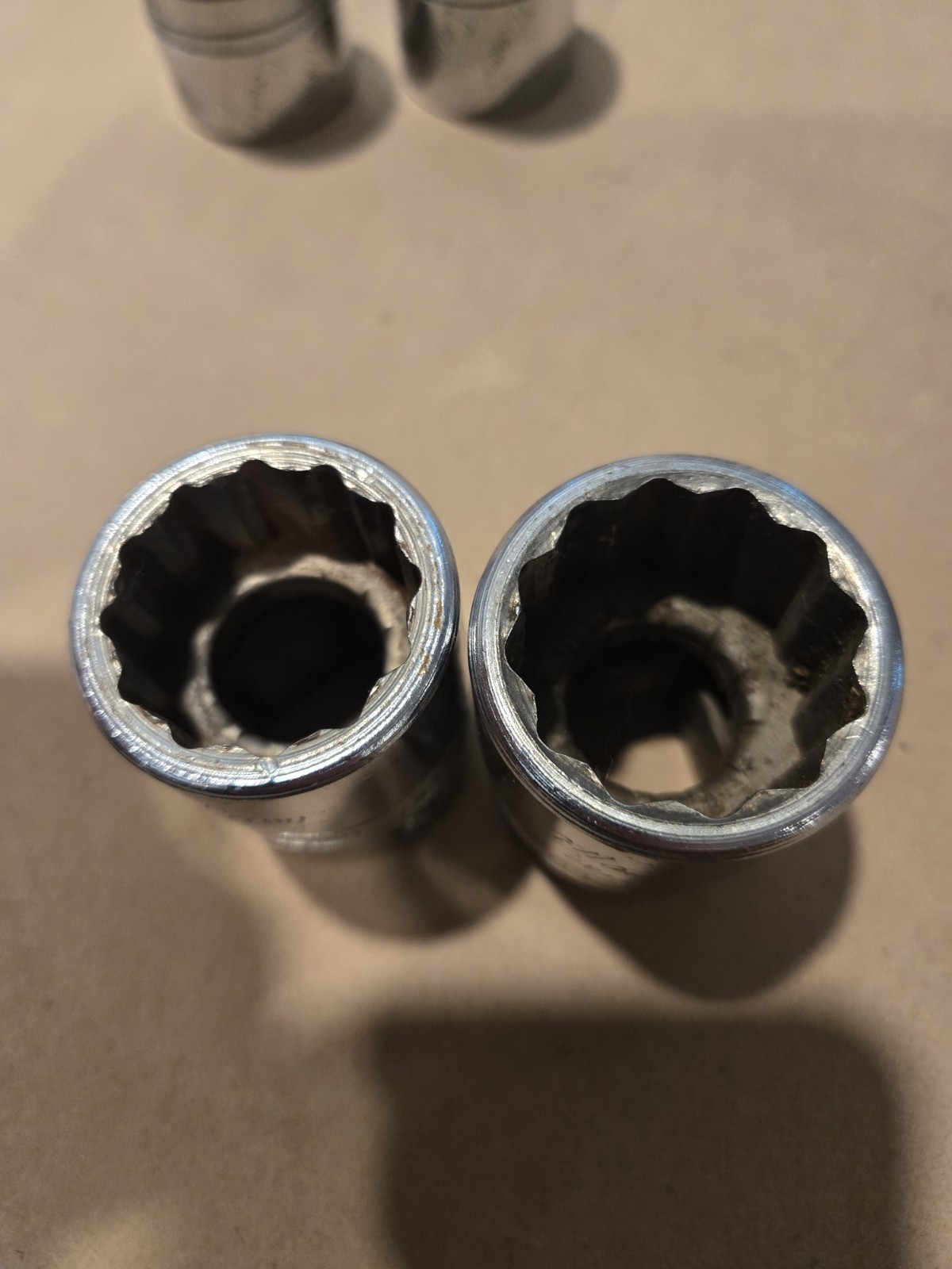Snap On 3/4″ Drive 7/8″-1-3/16″ 12PT SAE Shallow Chrome Sockets USA Lot Of 6