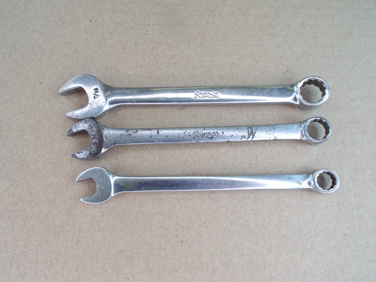 VTG Snap-On 5/16″ 3/8″ 7/16″ Combination Wrench 12 Pt USA Test Works Well (Read)