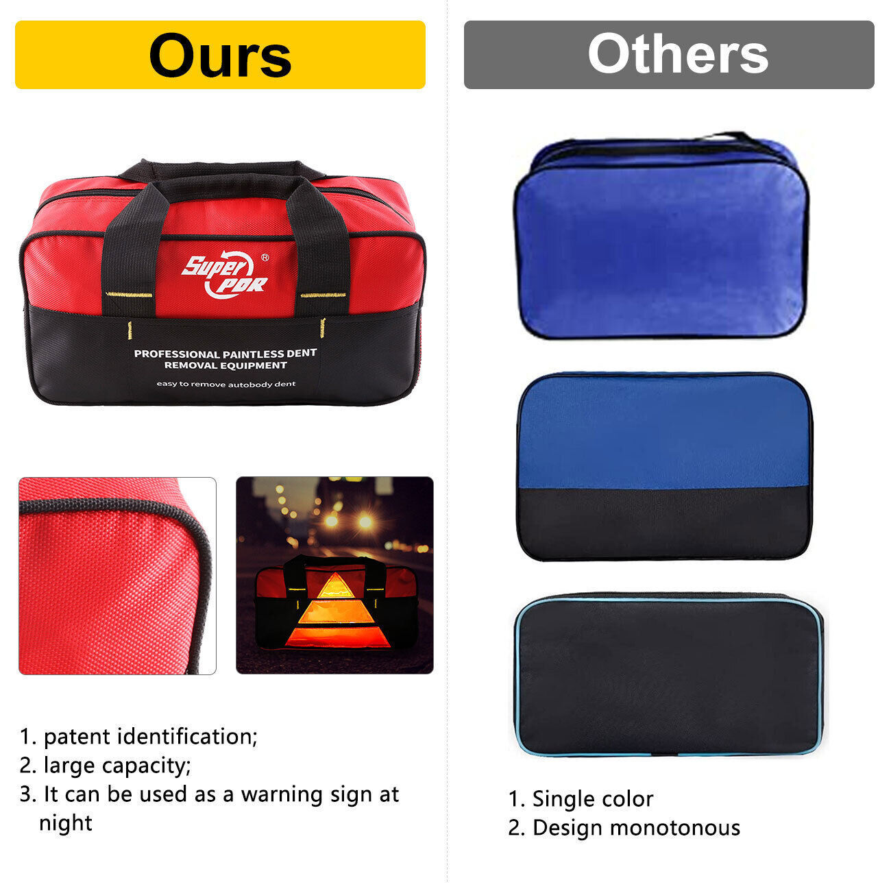 PDR 109x Car Body Dent Puller Rods Tool Paintless Hail Damage Remover Repair Kit