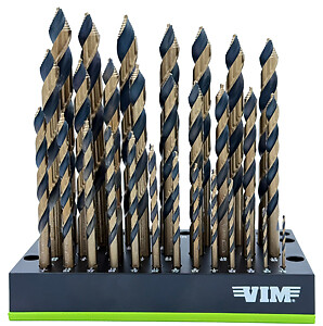 VIM TOOLS HSSC29A 29 Piece M35 Cobalt Multi-Pilot Drill Bit Set