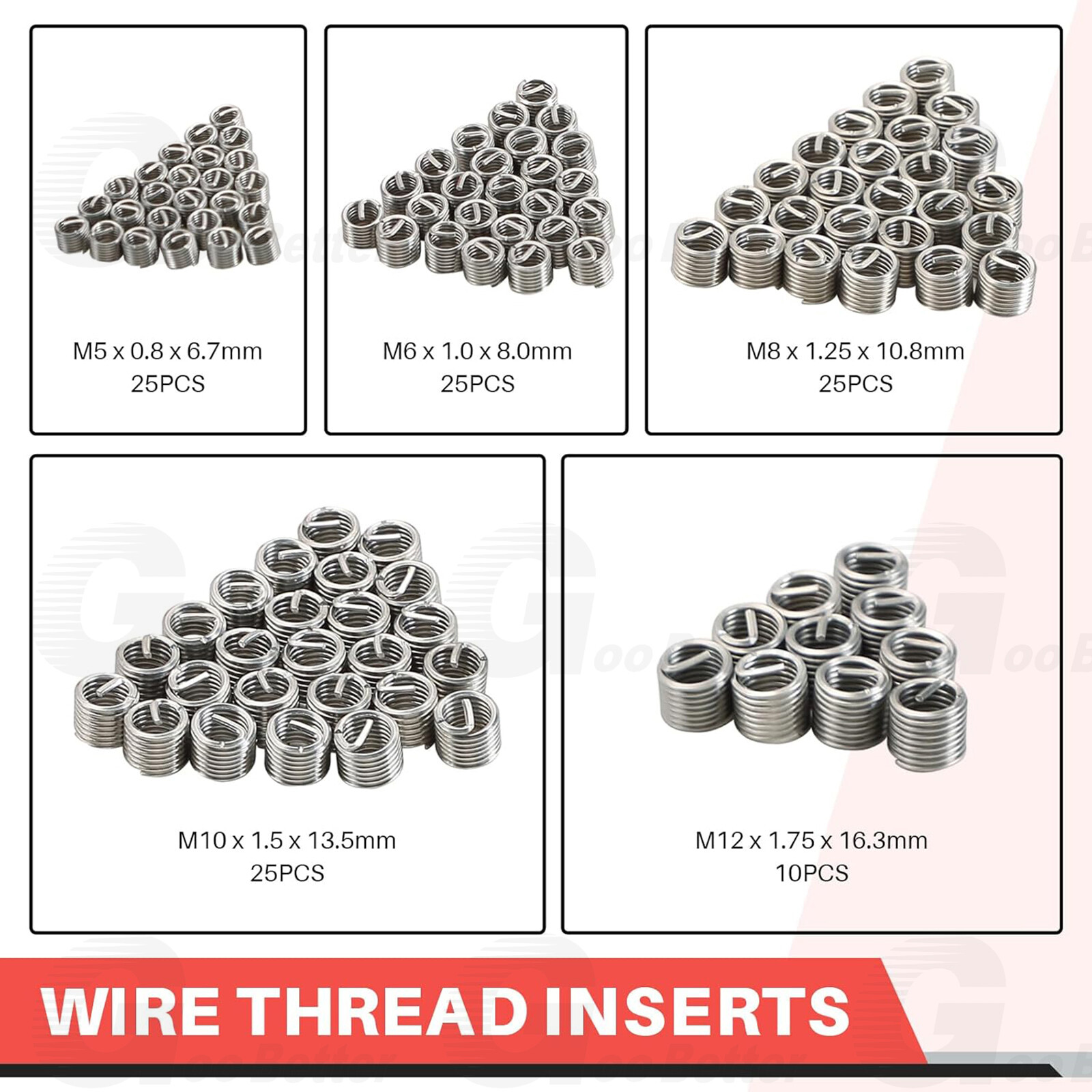 Helicoil Type Thread Repair Kit rethread Stripped Metric M5 M6 M8 M10 M12 131PCS