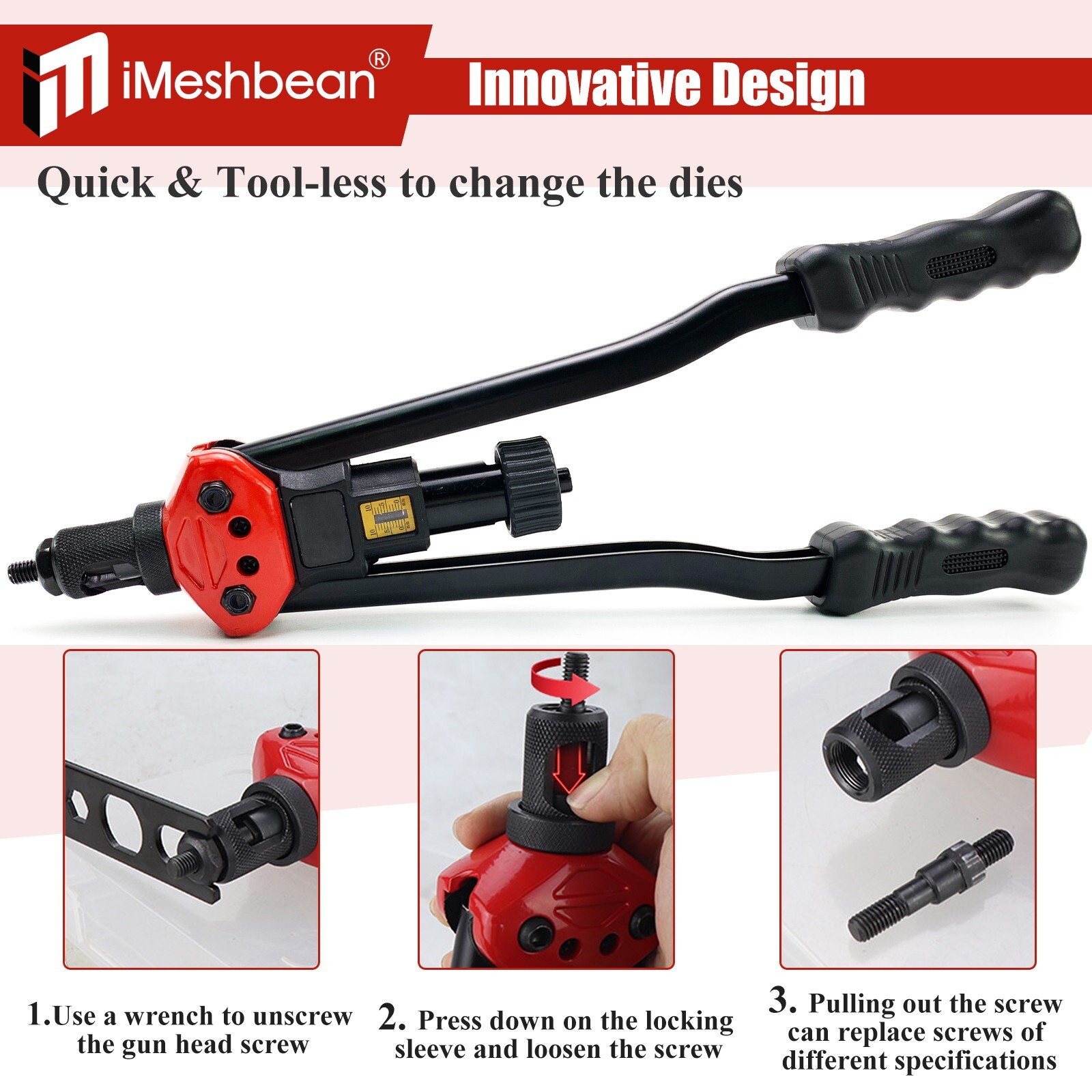 Rivet Nut Gun Kit Rivnut Setting Tools Nut Setter Tool Hand Blind Riveter 16″