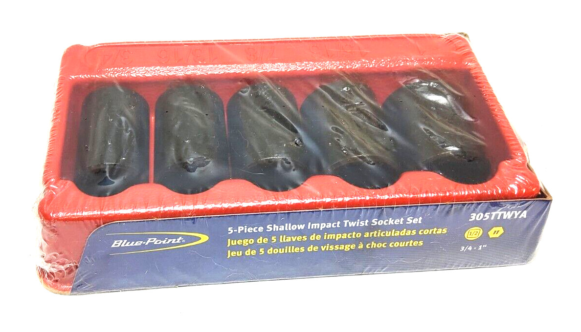 NEW Blue-point™ 305ttwya 3/4-1” Shallow Twist Impact Socket Set Sealed