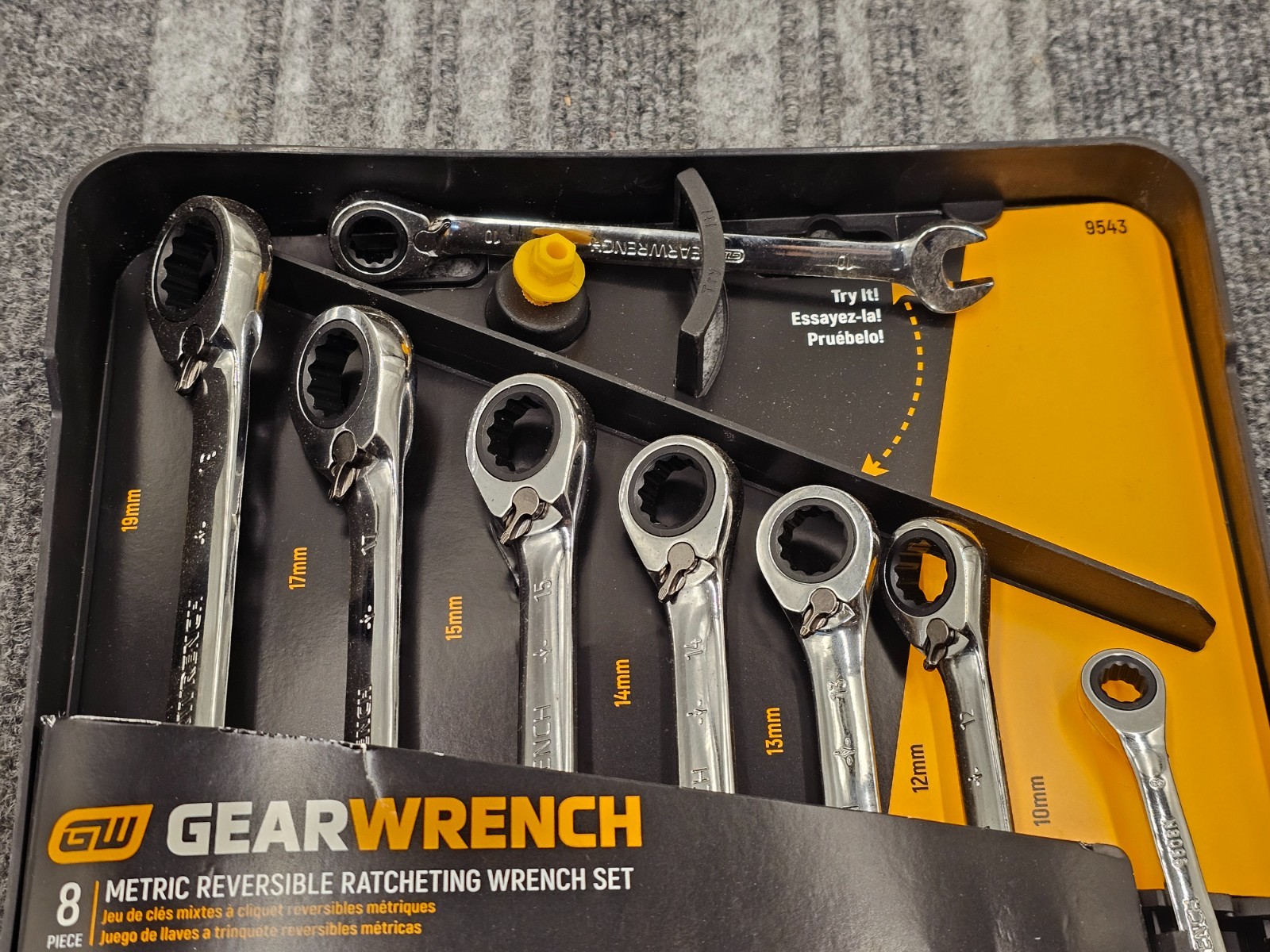 GearWrench 9543 8pc Reversible Ratcheting Combination Wrench Assembly